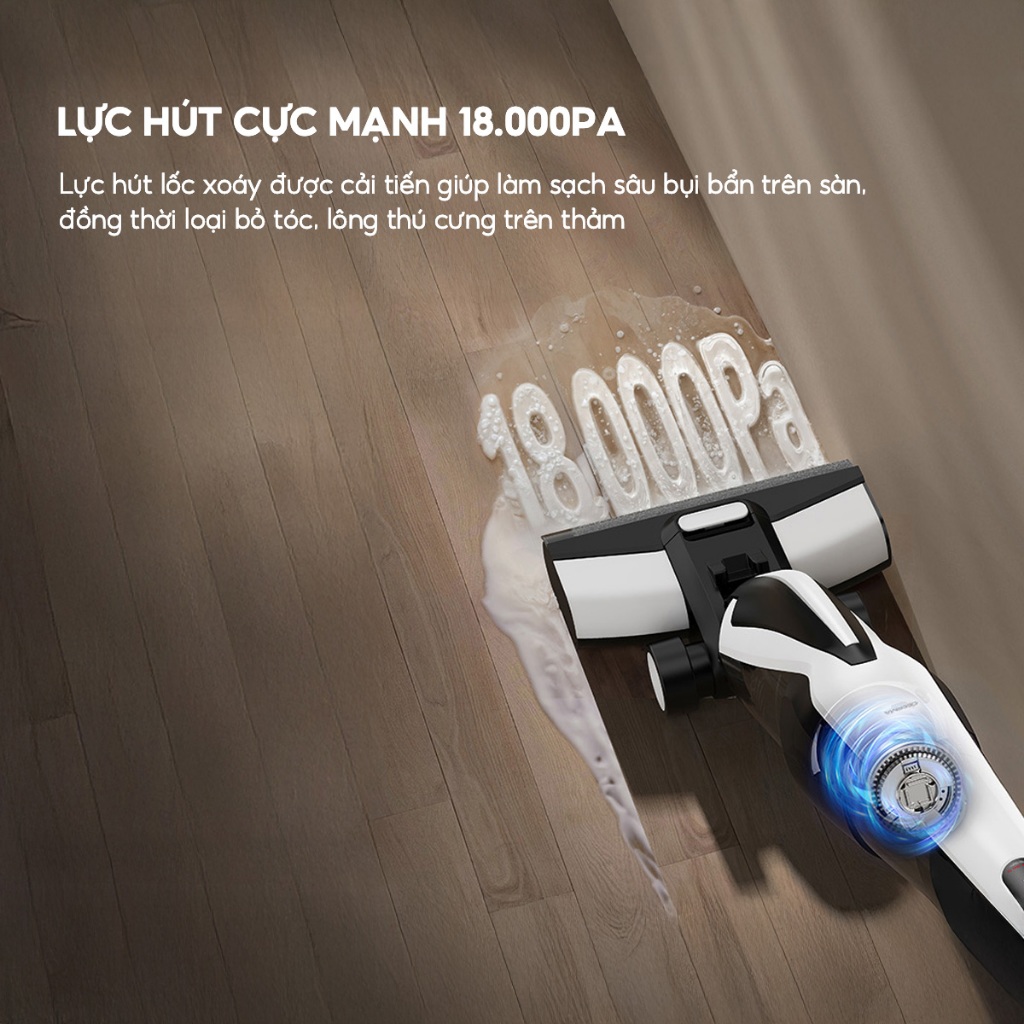 Máy hút bụi lau sàn Deerma VX100 lực hút mạnh 18000pa tự động làm sạch con lăn hai chiều thông minh  - Bảo hành 12 tháng | BigBuy360 - bigbuy360.vn