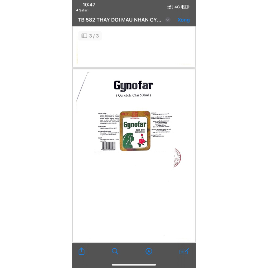 [HỎA TỐC HCM] DDVS Gynofar Sát Trùng Vết Thương - Ngừa Rôm Sảy - Giảm Gàu - Giảm Ngứa Do Viêm Da - Chai 500ml | BigBuy360 - bigbuy360.vn