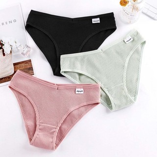 SET 3 Quần lót nữ cotton gân tăm cao cấp cạp vừa ôm mông tôn dáng sexy kiểu dáng basic LANIXA L246