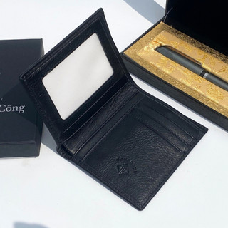Ví Da Nam MINI Cao Cấp TH HANDMADE,  Da bò thật loại 1 | Kiểu Dáng đứng có khóa | Kích thước  11 x 8.5 cm ( Nâu/đen)