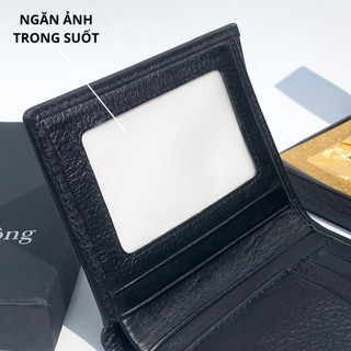 Ví Da Nam MINI Cao Cấp TH HANDMADE,  Da bò thật loại 1 | Kiểu Dáng đứng có khóa | Kích thước  11 x 8.5 cm ( Nâu/đen)