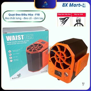 Quạt Đeo Thắt lưng F18 - Kiêm Sạc Dự Phòng ( siêu mát ) pin 5,000mAh, sử dụng liên tục 5-12 tiếng