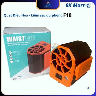 Quạt Đeo Thắt lưng F18 - Kiêm Sạc Dự Phòng ( siêu mát ) pin 5,000mAh, sử dụng liên tục 5-12 tiếng