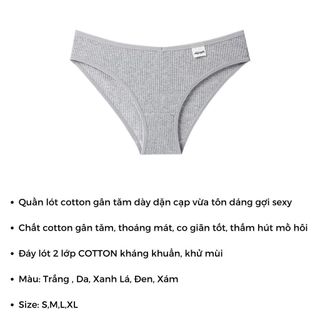 SET 3 Quần lót nữ cotton gân tăm cao cấp cạp vừa ôm mông tôn dáng sexy kiểu dáng basic LANIXA L246