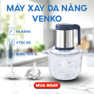 Máy Xay Thịt VENKO MG204 - Máy Xay đa năng dung tích 2 Lít Công Suất 400W 4 Cấp Độ, Bảo Hành 6 Tháng