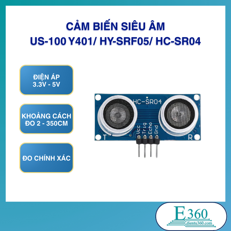 Cảm Biến Siêu Âm US-100 Y401/ HY-SRF05/ HC-SR04 | Shopee Việt Nam