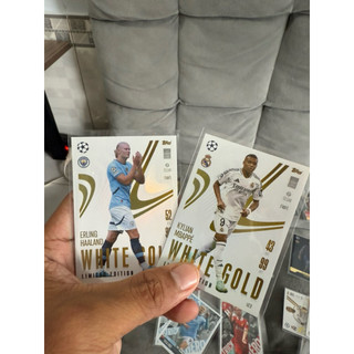 MS71 Thẻ Lẻ Cầu Thủ bóng Đá Match Topps Match Attax EXTRA White Gold Limited  Mbappe ,Halland Mùa 24/25 2024/25 (MS 71 )