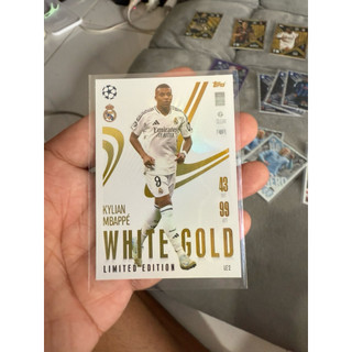 MS71 Thẻ Lẻ Cầu Thủ bóng Đá Match Topps Match Attax EXTRA White Gold Limited  Mbappe ,Halland Mùa 24/25 2024/25 (MS 71 )