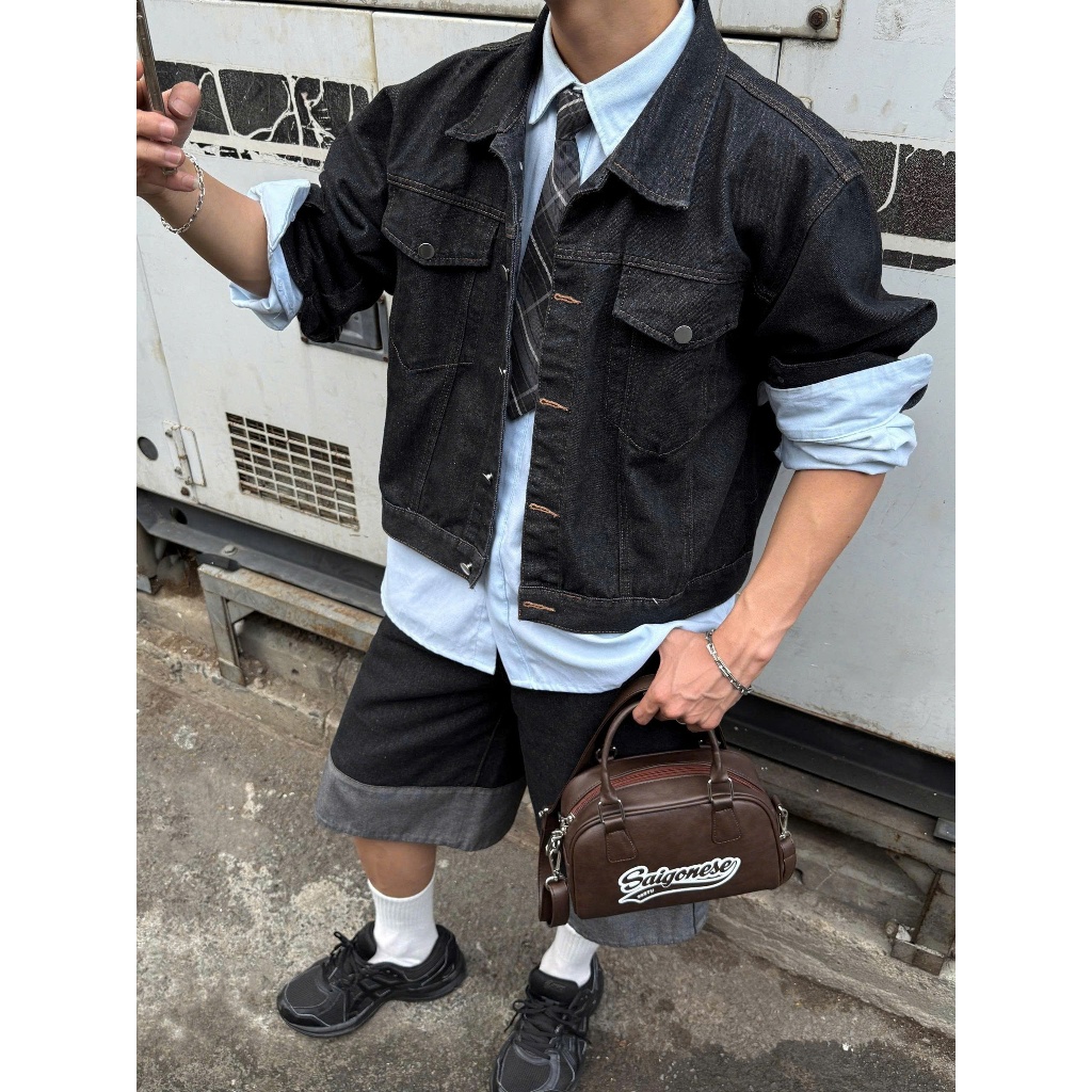 Áo khoác jean Ver 3 Calem.Club form Nam Nữ chất denim có túi trong phong cách trẻ trung năng động | BigBuy360 - bigbuy360.vn