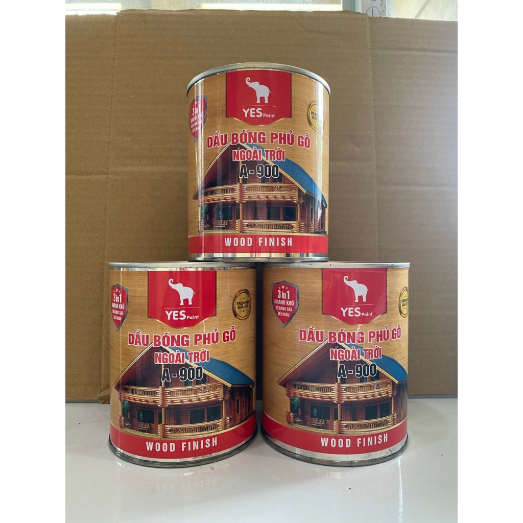 {Lon 400gram} Sơn Dầu bóng phủ GỖ ngoài trời A-900 YES (Hệ thơm) - phun trực tiếp, không cần lót