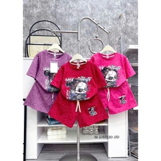 Bộ Cộc Tay Mùa Hè Cô Gái Đeo Kính cho bé gái chất cotton mềm mịn (9-42kg)