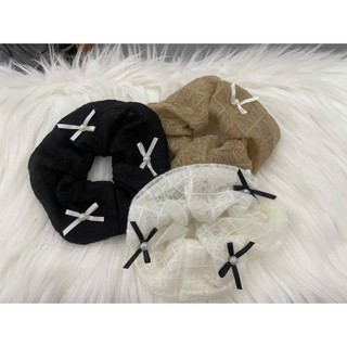 Cột Tóc Scrunchies Đính Nơ Hàn Quốc Siêu Xinh