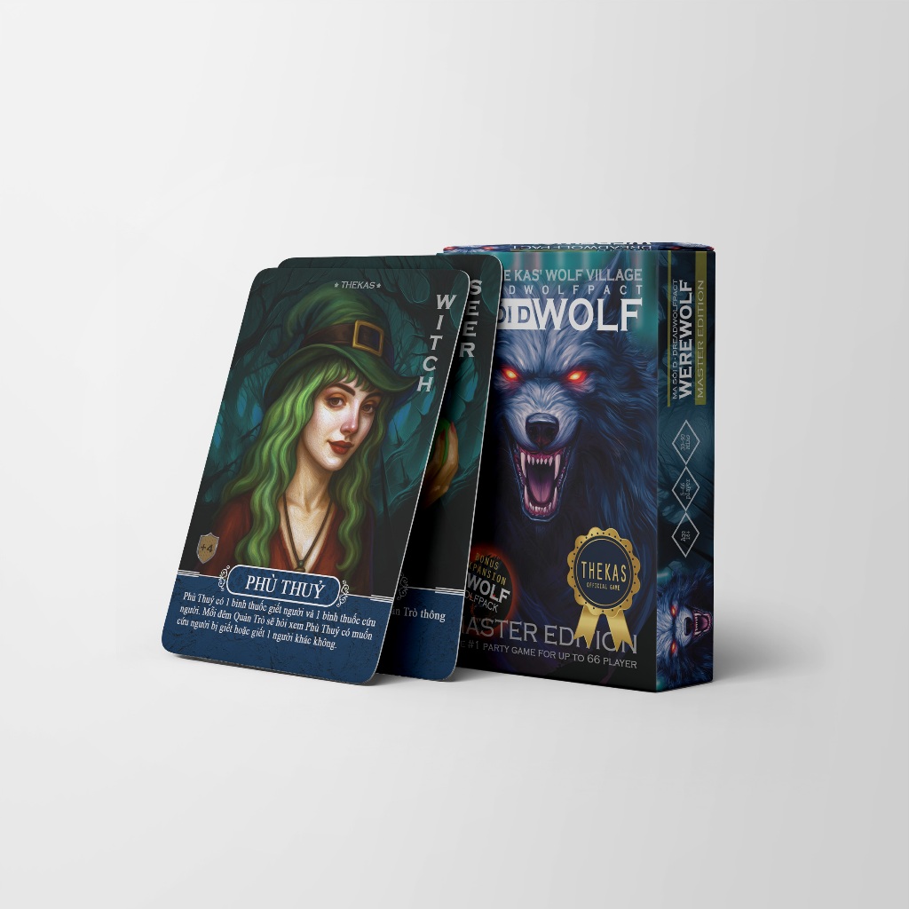 Bộ Bài Ma Sói Dread Wolf Pact 21 66 90 Lá Việt Hóa Giấy Dày Giải Trí Nhóm Bạn MaSoi SG