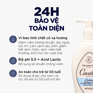Dung Dịch Vệ Sinh CAVAILLÈS khử mùi thơm mát, bổ sung lợi khuẩn, bồi dưỡng niêm mạc 250ml