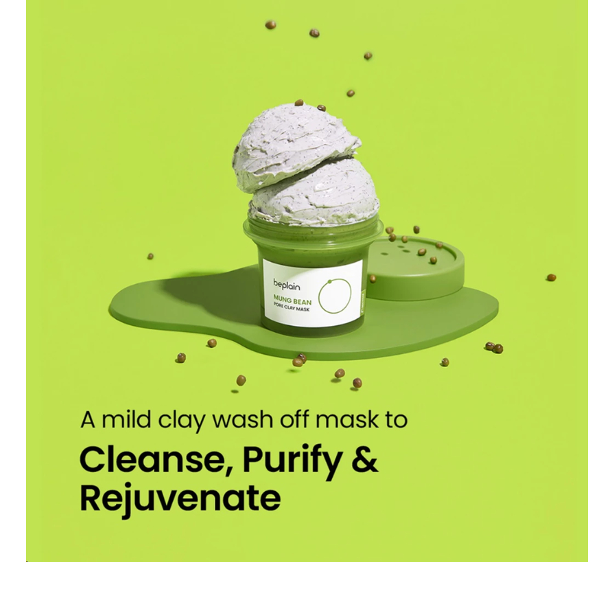 Mặt nạ đất sét Beplain Mung Bean Pore Clay Mask 120ml Hỗ Trợ Se Khít Lỗ Chân Lông