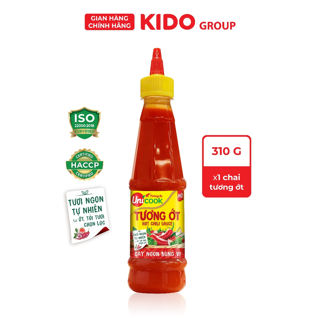 Combo 4 Chai Tương Ớt Tường An Unicook 310g