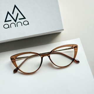 Gọng kính thời trang nam nữ ANNA chất liệu nhựa dáng mắt mèo cá tính 52001