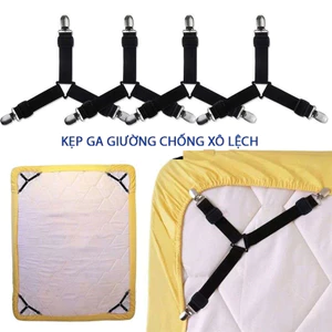 Bộ 4 Kẹp giữ cố định Ga Giường Drap Chống Xê Dịch Kẹp drap góc 3 chấu