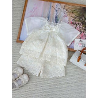 [B&G] Sét bộ đùi thêu nơ ngực tiểu thư cao cấp cho bé gái từ 8-40kg(1-10 tuổi)