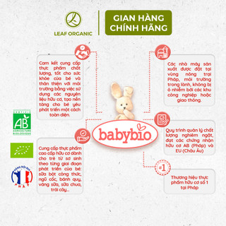 Trái cây nghiền hữu cơ Babybio ăn liền các vị cho bé từ 6 tháng tuổi, gói 90g tiện lợi