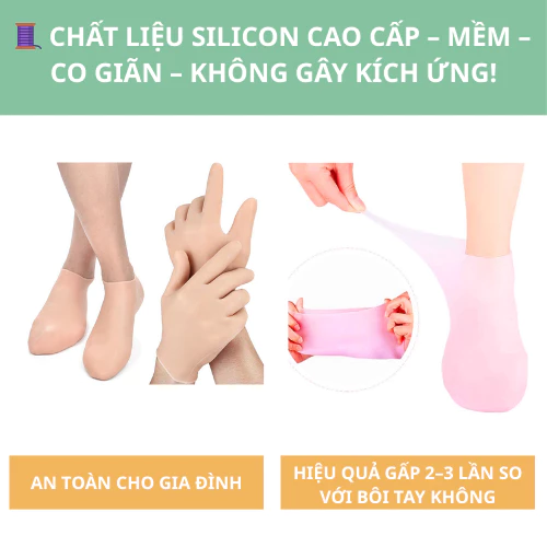 Đôi Tất Vớ Gel Silicon Dưỡng ẩm Chống Nứt Nẻ Bàn Chân Vớ Co Giãn Chăm Sóc Da Chân Tẩy Tế Bào Chết