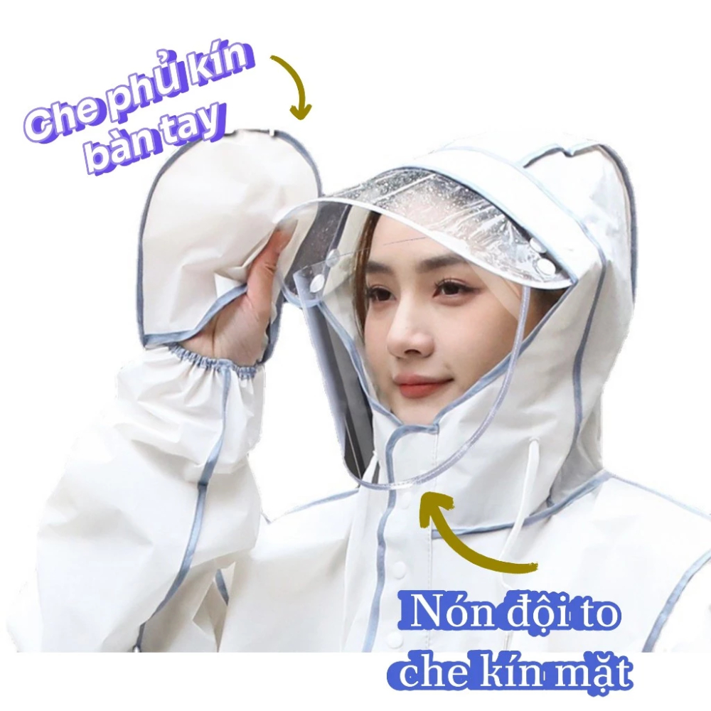 Áo mưa thời trang Didooglt có khoá kéo tiện lợi hình gấu nice kèm kính chắn mưa 1 người tiện lợi