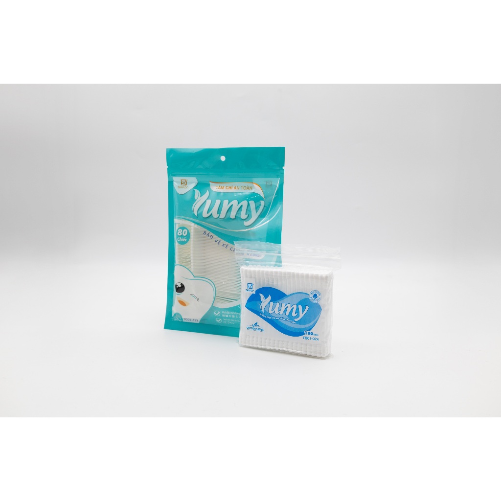 Combo 10 túi Tăm chỉ nha khoa YUMY 80 chiếc sợi chỉ mảnh dai làm sạch an toàn bảo vệ nướu (TC02-132)