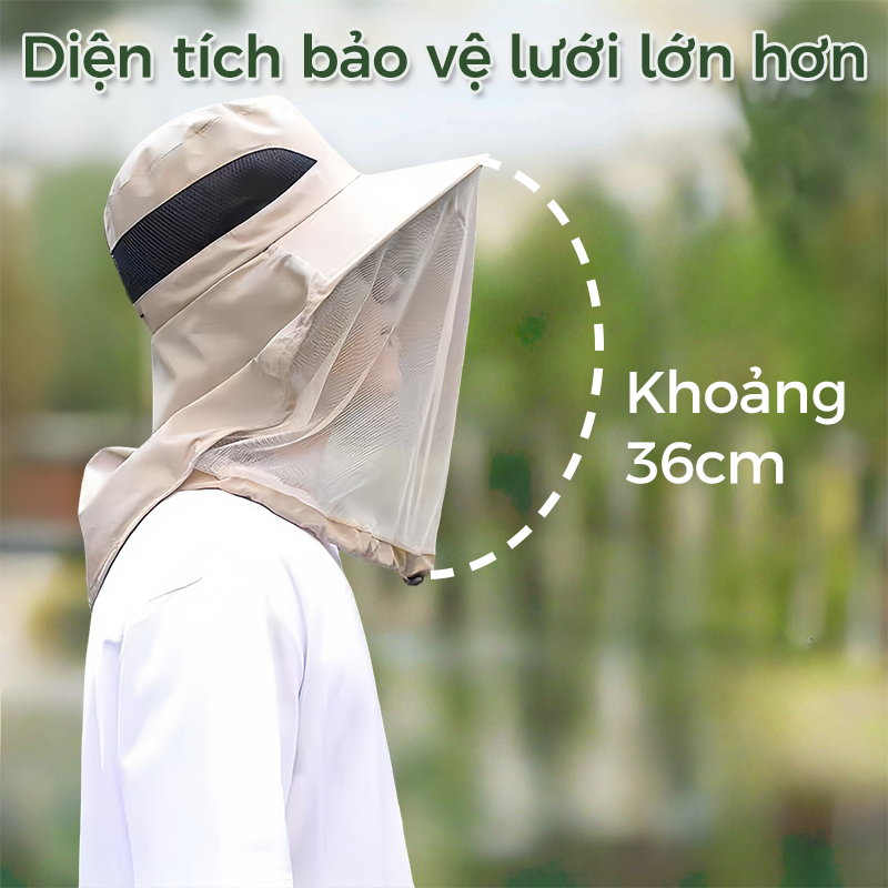 Mũ che nắng mũ chống côn trùng mũ lưới chống muỗi Có Lưới Chống Muỗi Khi Vải Thoáng Khí Mát Mẻ Phòng ngừa ong đốt