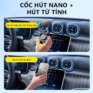 Giá đỡ điện thoại ô tô hút từ tính SEAMETAL 360° Giá đỡ điện thoại có thể điều chỉnh cho iPhone Samsung Xiaomi Huawei