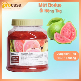 1kg - Mứt ổi hồng Boduo - sử dụng cho pha trà trái cây, soda, yogurt, topping - Nguyên liệu pha chế chính hãng