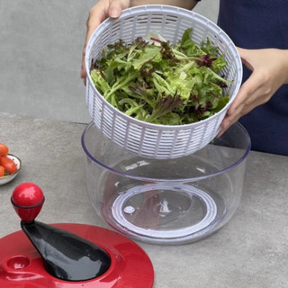 Rổ Quay Rau Ly Tâm 5,5 Lít Màu Đỏ Đường Kính 26cm, Tiện Lợi, Dễ Sử Dụng, Đảm Bảo An Toàn