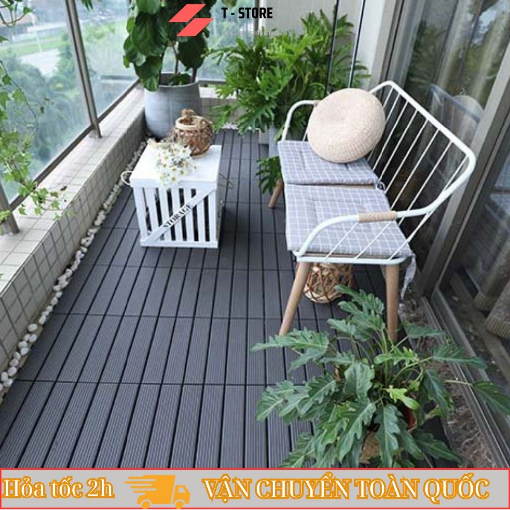 [Nhà Máy Sản Xuất] Tấm Nhựa khóa cài ban công MHI bản to 31*31*2cm. Miếng Nhựa Lót Sàn Ban Công, Sân