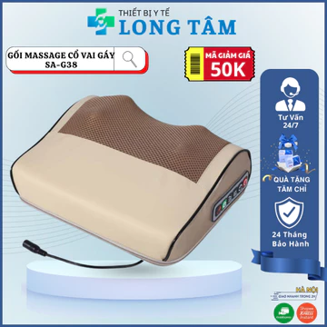 Gối Massage Cổ Vai Gáy Hồng Ngoại 20 Bi SA-G38 Gối Massage Cổ Vai Gáy 3 Chế Độ Mô Phỏng 8 Động Tác Massage Chuyên Nghiệp