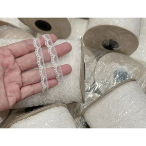 ren viền trăng trí ren poly trắng gạo 1cm ( 10m )