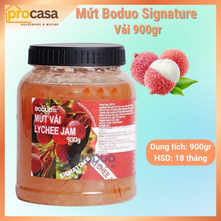 900gr - Mứt vài Boduo Signature - Lychee Jam – Pha Chế Trà Trái Cây, Soda, Topping Bánh - Nguyên liệu chính hãng