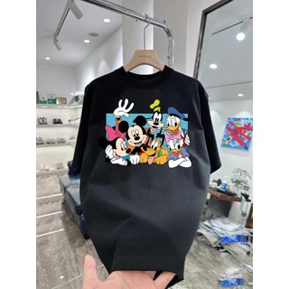 Áo thun hoạt hình Mickey Disney MK15 unisex nam nữ form rộng 100% cotton
