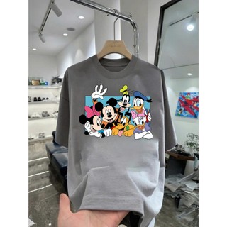 Áo thun hoạt hình Mickey Disney MK15 unisex nam nữ form rộng 100% cotton