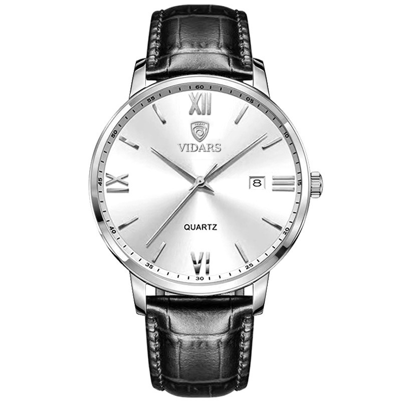 Đồng Hồ Nam VIDARS Doanh Nhân Lịch Lãm Có Bộ Lịch Ngày Chống Nước 3ATM Chính Hãng