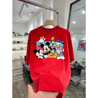 Áo thun hoạt hình Mickey Disney MK15 unisex nam nữ form rộng 100% cotton