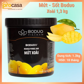 1.3kg - Mứt - Sốt Xoài Boduo - Mango Jam – Mứt Pha Trà Trái Cây, Soda, Topping Bánh - Nguyên liệu pha chế