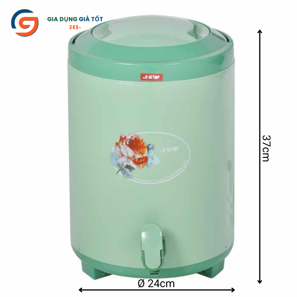 Bình giữ nhiệt nhựa có vòi Song Long 10 lít - Bình đựng nước dung tích lớn dùng quán ăn, hội họp
