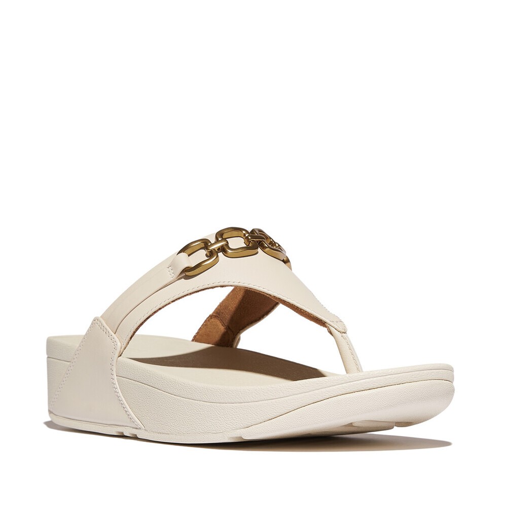 Xăng Đan Xỏ Ngón Nữ LULU SQUARE-CHAIN LEATHER TOE-POST E1I-A99