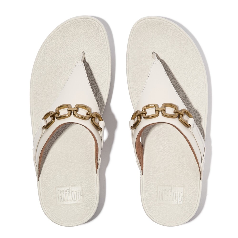 Xăng Đan Xỏ Ngón Nữ LULU SQUARE-CHAIN LEATHER TOE-POST E1I-A99
