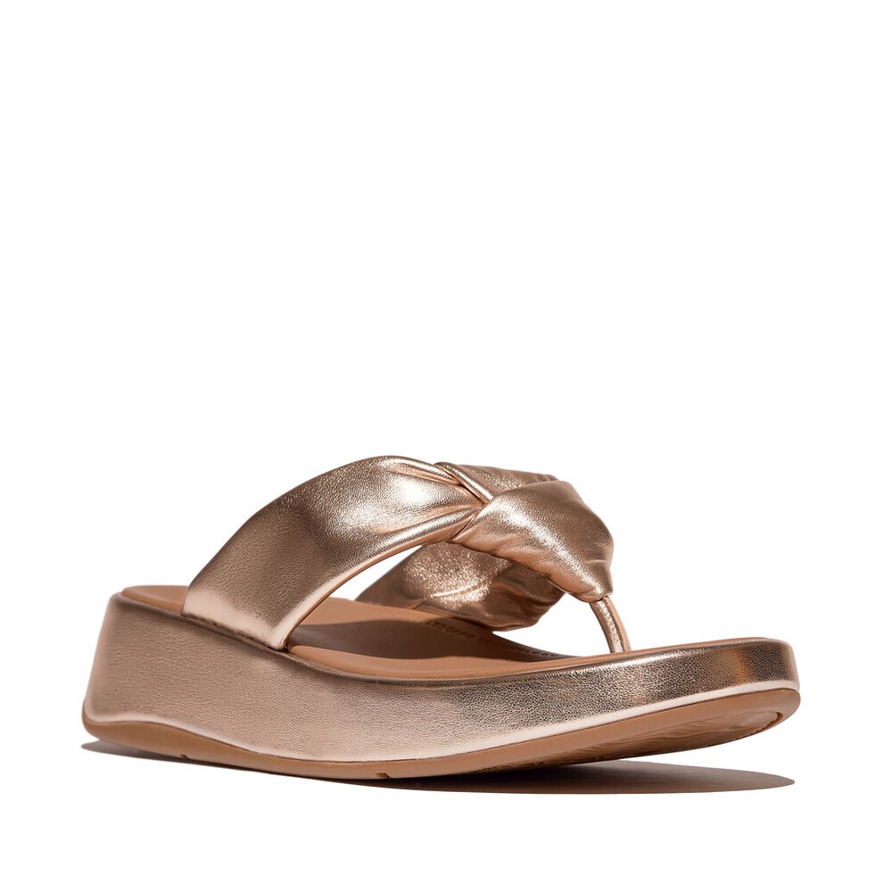 Xăng Đan Xỏ Ngón Nữ F-MODE KNOT SOFT-LEATHER FLATFORM TOE-POST IY1-C90