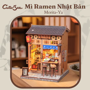 CUTEBEE mô hình gỗ Mì Ramen Nhật Bản DIY ngôi nhà búp bê quà tặng trang trí sáng tạo tự làm