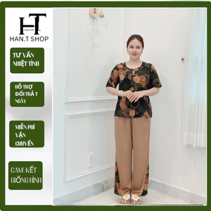ĐỒ BỘ TRUNG NIÊN CAO CẤP CỔ TRÒN KÈM TAG ( CÀI ÁO ) HAN.T SHOP