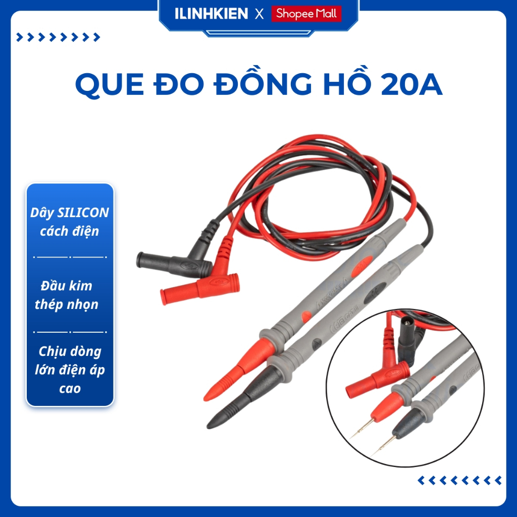 Dây đo đồng hồ vạn năng 1000V 20a chất lượng cao ilinhkien.