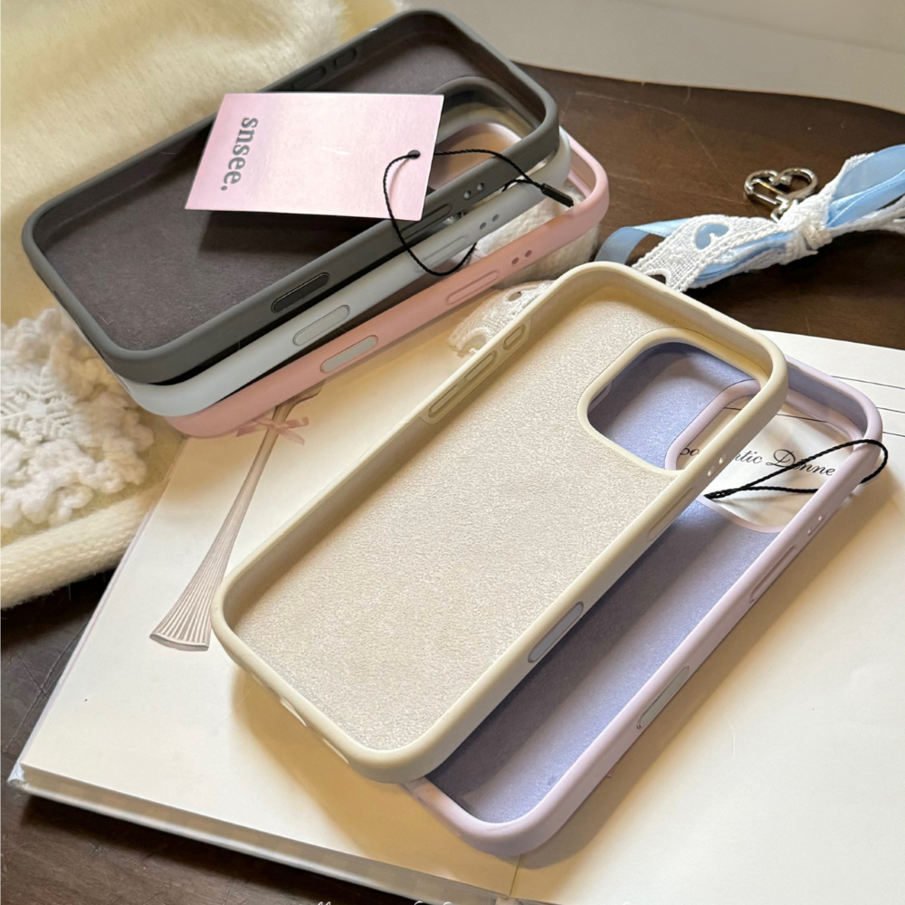 Ốp Lưng iPhone Chống Bẩn Lót Nhung Màu Hàn Quốc Dễ Thương Cho  iP 7/8/X/XS/11/12/13/14/15/16/17/Plus/Pro/Max/Air