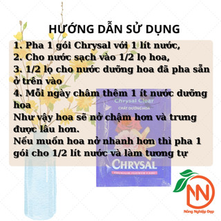 50 Gói Dưỡng Hoa Chrysal 5g - Chất Dưỡng Hoa Lâu Tàn - Giúp Hoa Tươi Lâu, Khử Mùi Nước