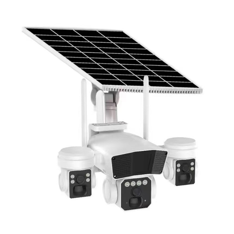 (Lỗi 1 đổi 1)  NEW 2026 Camera năng lượng mặt trời sim 4G giám sát ba màn hình dùng sim 4G, chống nước ip67,3 mắt xoay